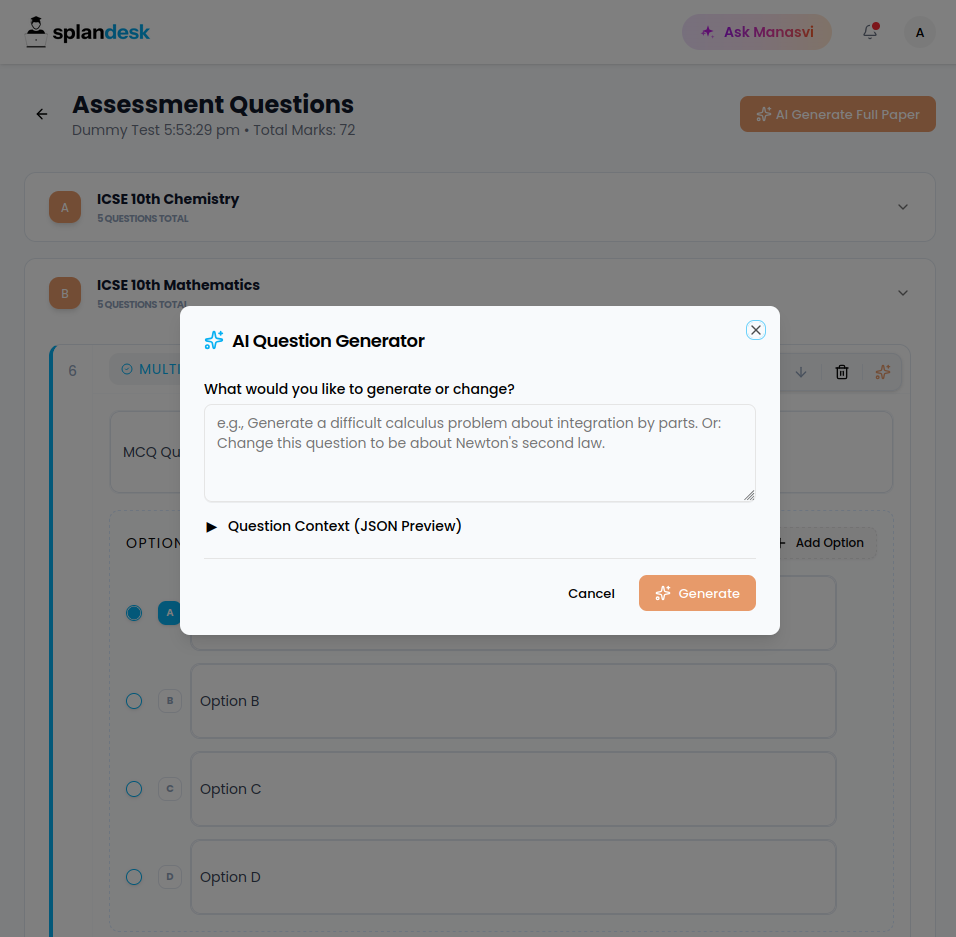 AI Single Question Generator