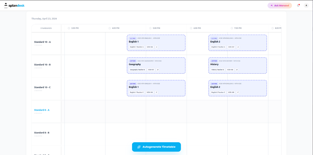 Calendar Standards View