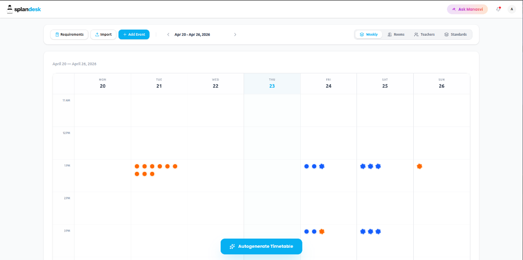 Calendar Weekly View