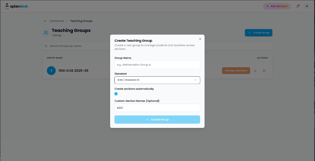 Create Teaching Group