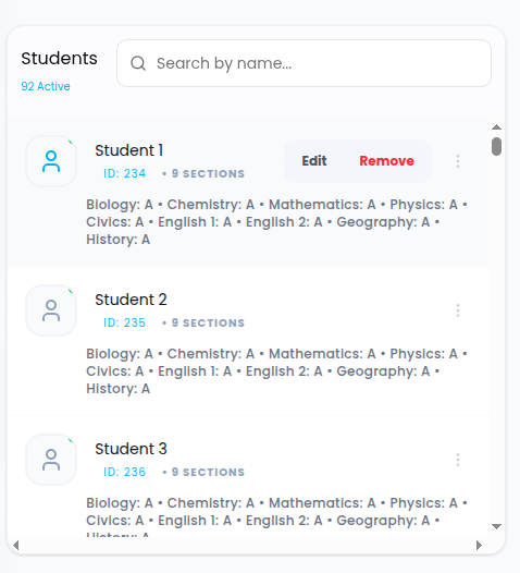 Group Students List