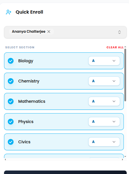 Student Quick Enroll