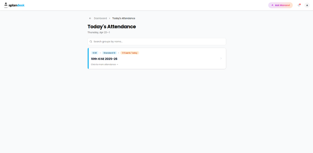 Today's Attendance Groups